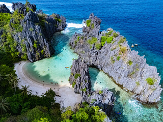 Hidden Beach on Matinloc Island, Palawan, Philippines