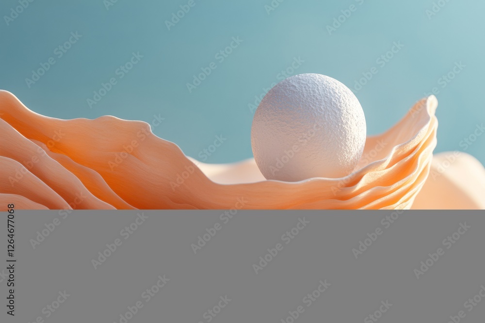 Poster wave-inspired peach layers textured art display for modern marketing and interior design - calming a