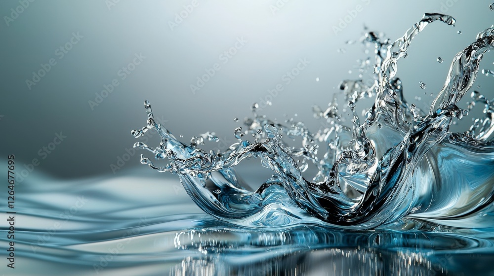 Aufkleber high-definition dynamic water splashing action in an ethereal nature scene close-up liquid art visua