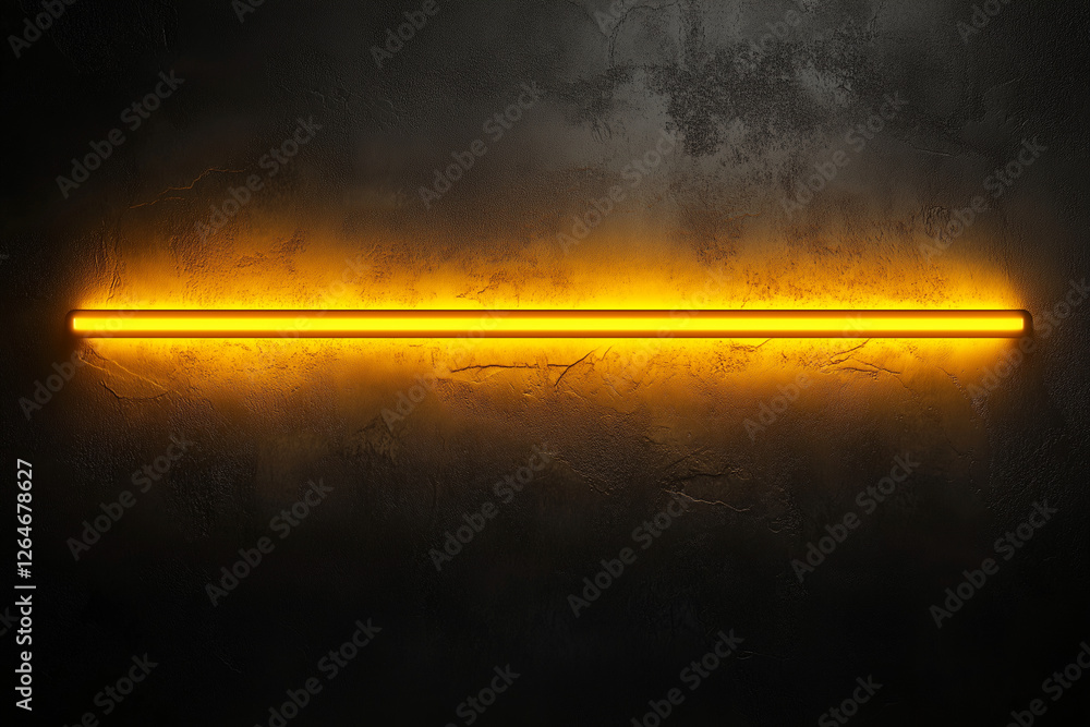 Poster long yellow line is lit up against a dark background. the line is lit up in a way that it is a singl