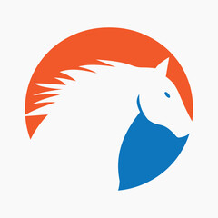 Initial Horse Logo On Letter O Concept With Horse Head Symbol For Racing Sign