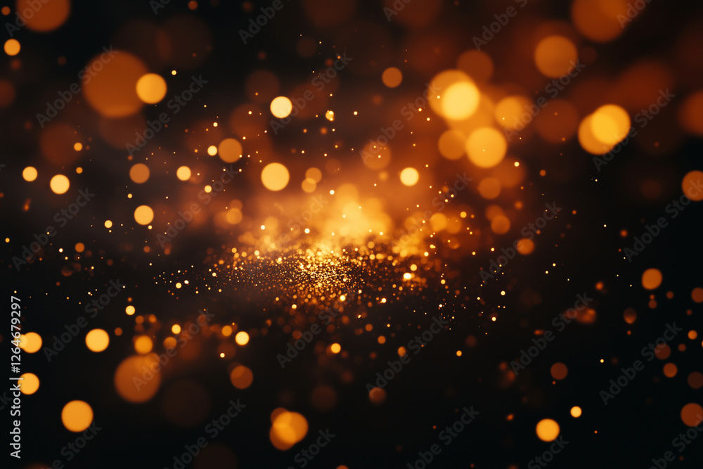 Poster blurry image of a dark background with many small, glowing dots. the image has a dreamy, ethereal qu