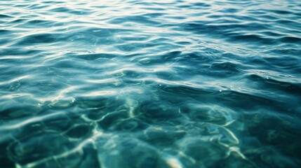 Obraz premium Calm and Clear Blue Water Surface with Gentle Ripples in Sunlight
