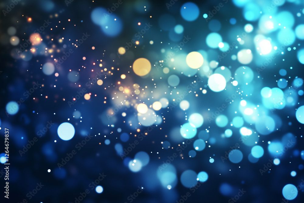 Aufkleber blue background with many small blue and yellow circles. the circles are scattered throughout the im