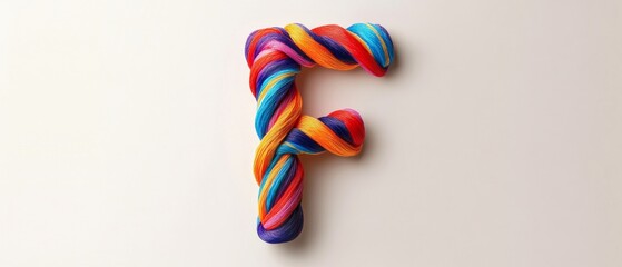 Vibrant Fiber Art Colorful Letter F Prop for April Fools Day and Spring Festivities in Visual Merchandising and Creative Marketing