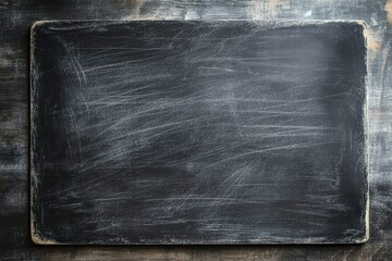 Fototapeta premium Blank Vintage Chalkboard Surface for Writing, Teaching, or Artistic Projects in Dark Colors