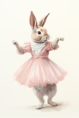 Obraz premium Rabbit character ballet dancing drawing mammal animal.
