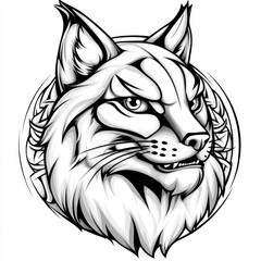 Obraz premium Intricate Black And White Lynx Portrait