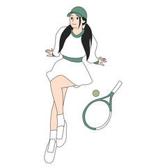 girl with tennis racket