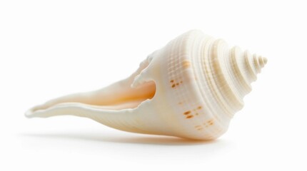 Naklejka premium Smooth Seashell Isolated on White Background