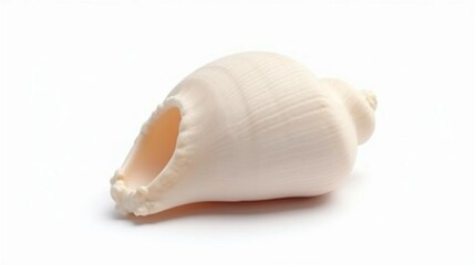 Naklejka premium Smooth Seashell on White Background