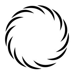 Drawing circular swirl in black lines, Japanese enso calligraphy symbol