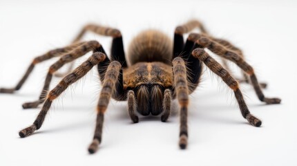 Close-Up Tarantula Spider on White Background