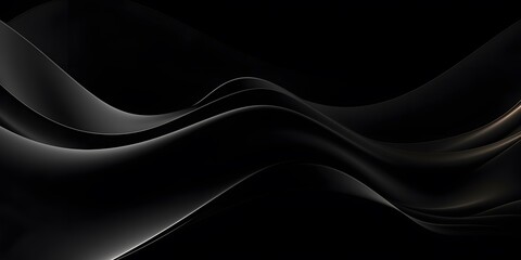 Dark Abstract Waves, Digital Background, Smooth Curves, Elegant Design, Website Template