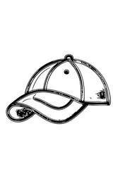 Baseball Cap Line Art – Black and White Hat Illustration