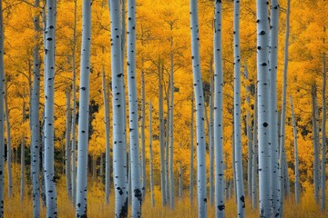 Cottonwood Tree. Peaceful Autumn Image of Cottonwood Trees in Colorado, USA