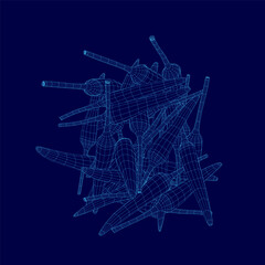 A blue image bunch of peppers. The peppers are all same sizes and shapes, and they are all stacked on top of each other