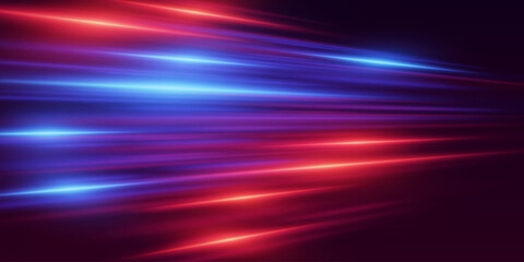 Neon light and high speed light lines. Vector illustration