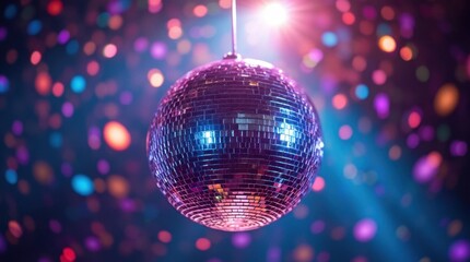 Obraz premium Multicolored Disco Ball with Reflective Mirrors