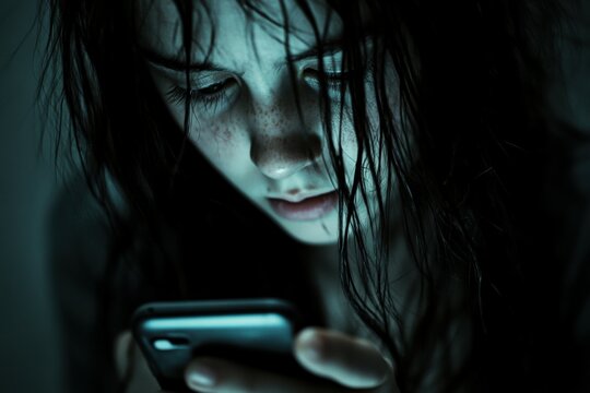 Cyberbully: Teenage Girl Suffering Online Abuse, Harassment, and Bullying