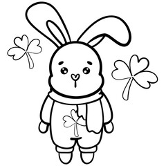 Cute rabbit st. Patrick's day celebration 
