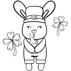 Cute rabbit st. Patrick's day celebration 
