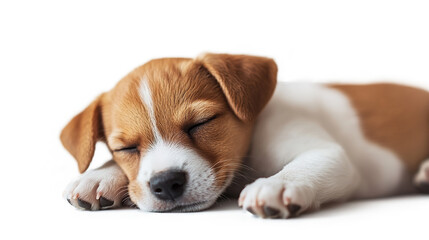 Cute beagle puppy, small brown and white dog breed, isolated on transparent background