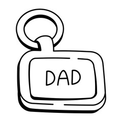 Dad keychain icon in hand drawn style 

