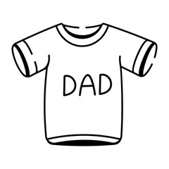 Naklejka premium Dad shirt icon in doodle style