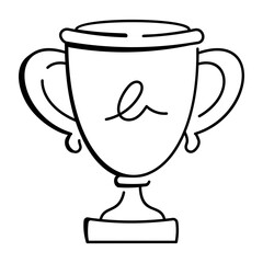 A hand drawn icon of trophy 
