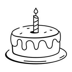 A hand drawn icon of a cake 

