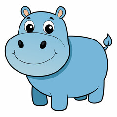 animal, cartoon, hippo, illustration, vector, mammal, hippopotamus, rhino, wild, wildlife, safari, rhinoceros, zoo, fun, art, baby, comic, horn, nature, drawing, funny, character, pig, cute, elephant