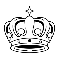 Crown icon in hand drawn style 
