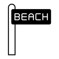 Beach black icon