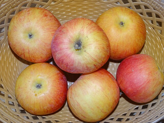 Pile of apples from Romania in a basket