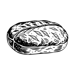 Ancient roman bread illustration in vintage style