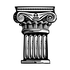 Vintage illustration of ancient roman column