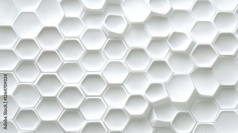 Poster intricate white hexagonal pattern showcasing geometric beauty and modern design in a minimalist styl
