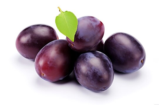 Damson Plums isolated on white background
