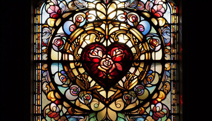 Romance in Every Ray – A Heartwarming Stained Glass Window