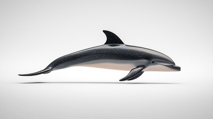 Obraz premium Pixelated Dolphin Leaping On White Background