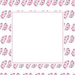 chocolate chip cookies frame. doodle chocolate cookies square frame. hand drawn cookies frame background. chocolate cookies background