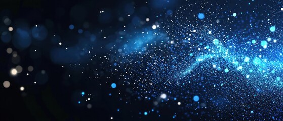 Obraz premium Abstract Blue Glitter Background with Sparkling Particles