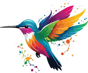 Hummingbird Illustration vector design, Hummingbird logo and icon Design