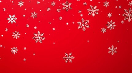 red christmas background with white snowflake 