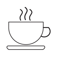 Hot Tea Coffee Cup Linear Icon Vector