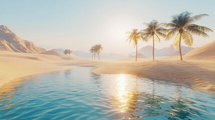 Oasis Sunset , Desert Paradise
