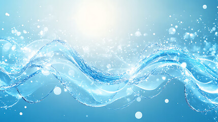 Dynamic water splash, bubbles, ripples, underwater light rays and tranquil ocean views