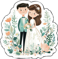 Wedding Day sticker pack with cut line 2px