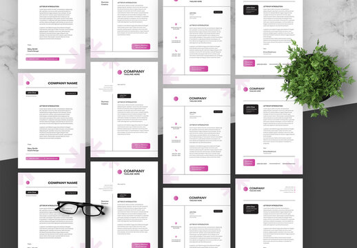 Pink And Black Letterhead